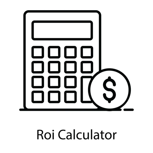 Roi計算の基本的なRgbaのトレンディーなアイコン 投資計算のリターン — ストックベクタ