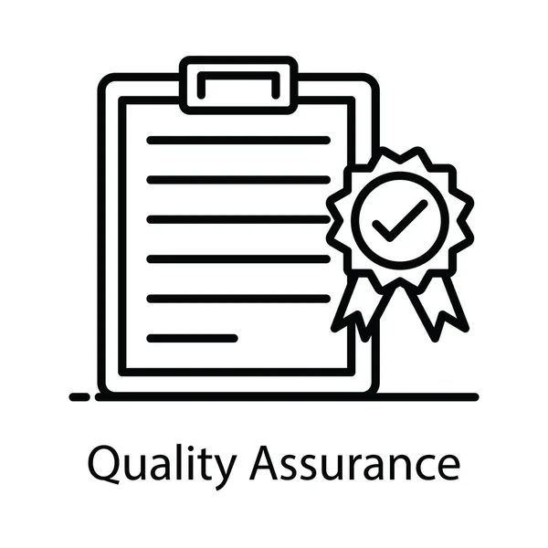 Badge Assurance Qualité Avec Dossier Document Qualité — Image vectorielle