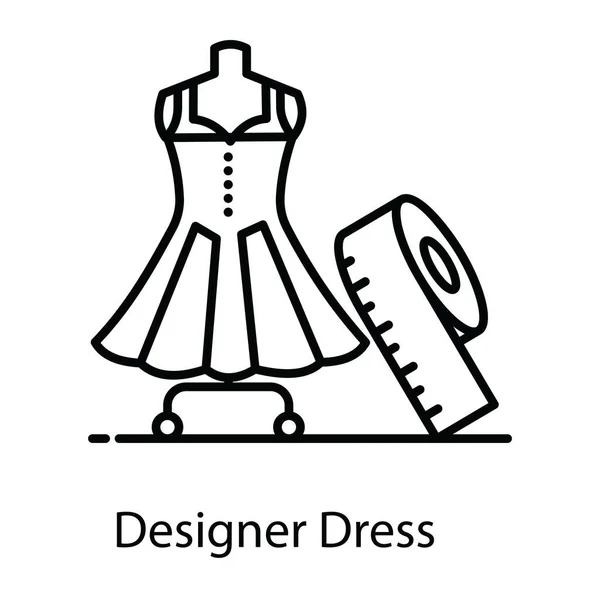 Ένα Σχέδιο Εικονίδιο Του Σχεδιαστή Φόρεμα Επεξεργάσιμο Επίπεδο Διάνυσμα — Διανυσματικό Αρχείο
