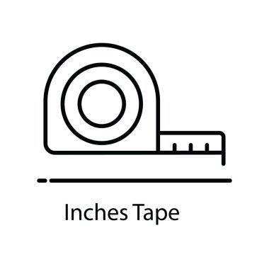 İnç bant, mezura vektör tasarımının düz simgesi 