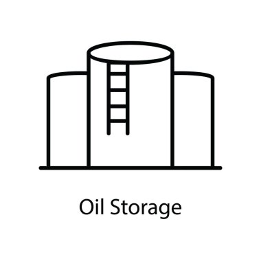 Petrol depolama ikonu, modern düz stil fabrika 