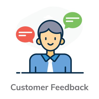 Müşteri geribildirim simgesi modern düz stil, müşteri deneyimi