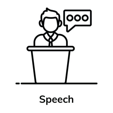 Konuşma konseptini tasvir eden konuşma baloncukları olan kişi 