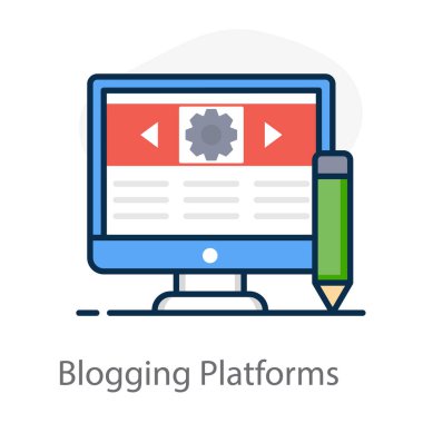 Moda tarzında blog platformunun bir simge tasarımı 