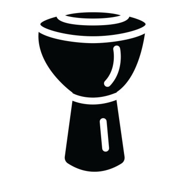 Djembe simgesi, müzik enstrümanının katı vektör biçimi 