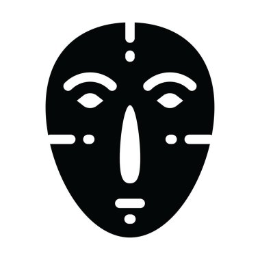 Som tasarımlı bir maske simgesi, dekoratif geleneksel yüz maskesi 