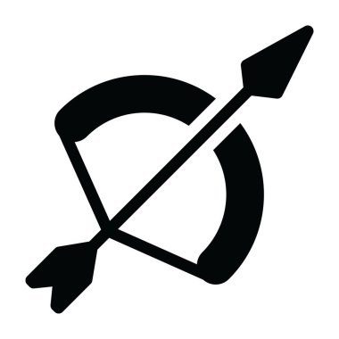 Yay ve ok simgesi kabartma biçimi, okçuluk vektörü 