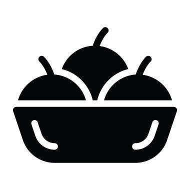 Meyve sepeti simgesinin son moda vektör tasarımı