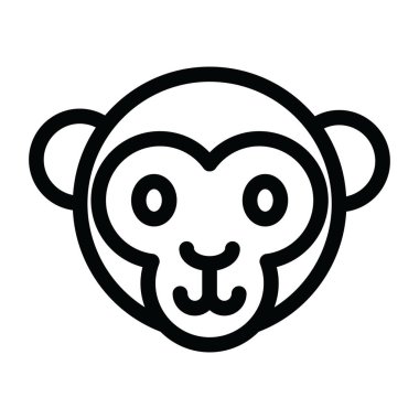 Kabartma vektör tasarımında bir maymun yüzü simgesi 