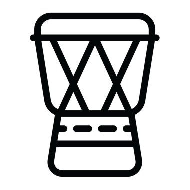 Afrika davulunun simgesi, müzik enstrümanının katı vektör biçimi 