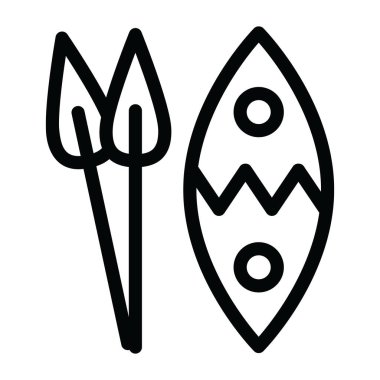 Afrika geleneksel silah ikonu, katı stil kalkan zulu ikonu