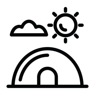 Bir kar evi vektörü, Igloo katı simgesi