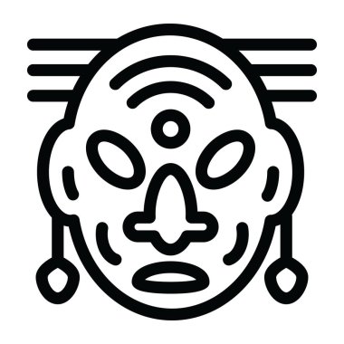 Geleneksel yüz maskesinin modaya uygun simgesi 