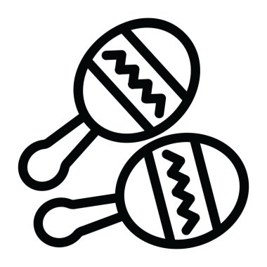 Marakas simgesi, modern katı tarzda, bebek oyuncak. 