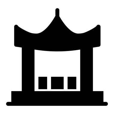 Japon mezar simgesi, düzenlenebilir doldurulabilir vektör 