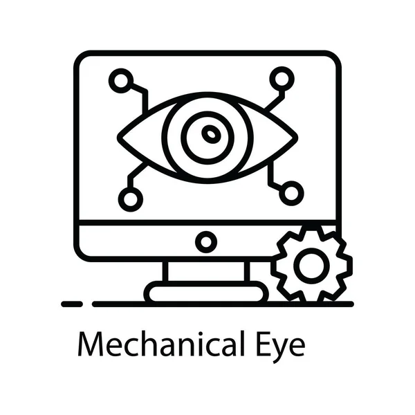 Základní Rgbmechanický Oční Vektor Upravitelném Plochém Stylu — Stockový vektor