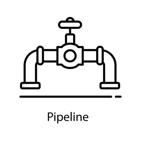 Tuberías Utilizadas Para Transportar Agua Tubería Plana Icono Estilo — Archivo Imágenes Vectoriales