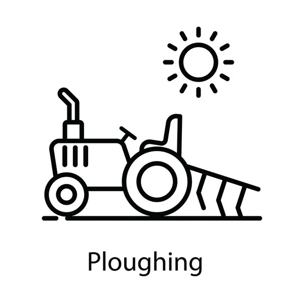 Area Land Plough Editable Icon Ploughing — Stock Vector