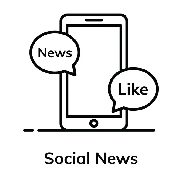 Вектор Социальных Новостей Социальных Медиа Плоском Стиле — стоковый вектор