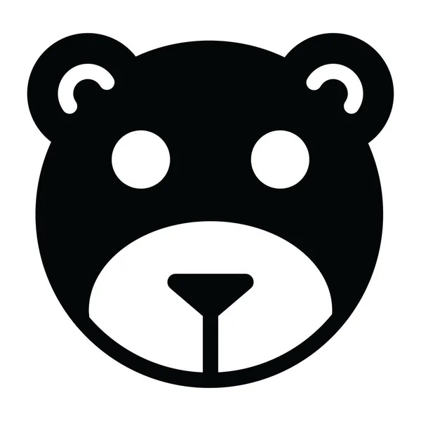 Wzór Wektora Wypełnionego Niedźwiedzią Twarzą Zwierzęcą — Wektor stockowy