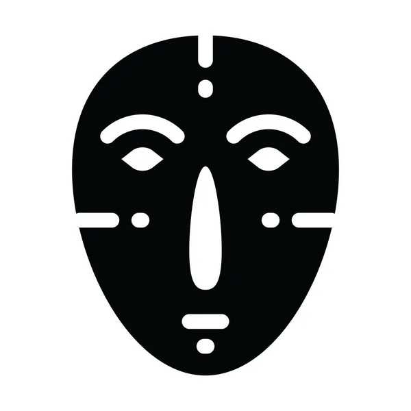 Eine Baule Maske Ikone Solidem Design Dekorative Traditionelle Gesichtsmaske — Stockvektor