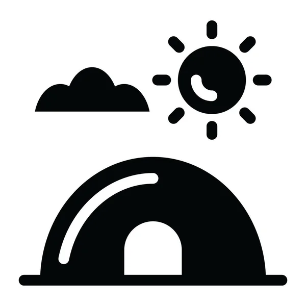Snow House Vector Igloo Solid Icon — Stock Vector