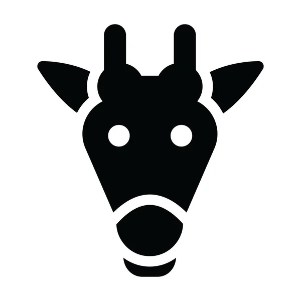 Springbok Visage Animal Icône Solide Vecteur Modifiable — Image vectorielle