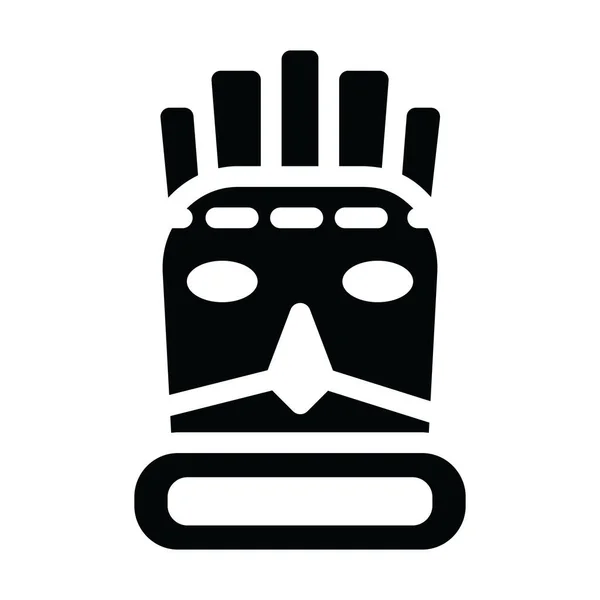 Nowoczesny Styl Ikona Wektor Maski Polinezyjskiej — Wektor stockowy