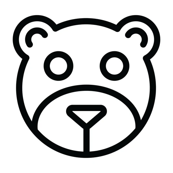 Заполненный Векторный Дизайн Лица Медведя — стоковый вектор