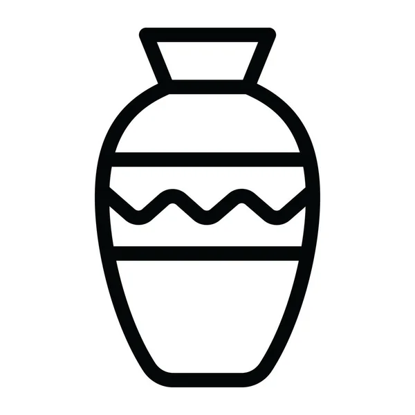 Redigerbar Fylld Design Keramik Kruka Amfora Ikon — Stock vektor