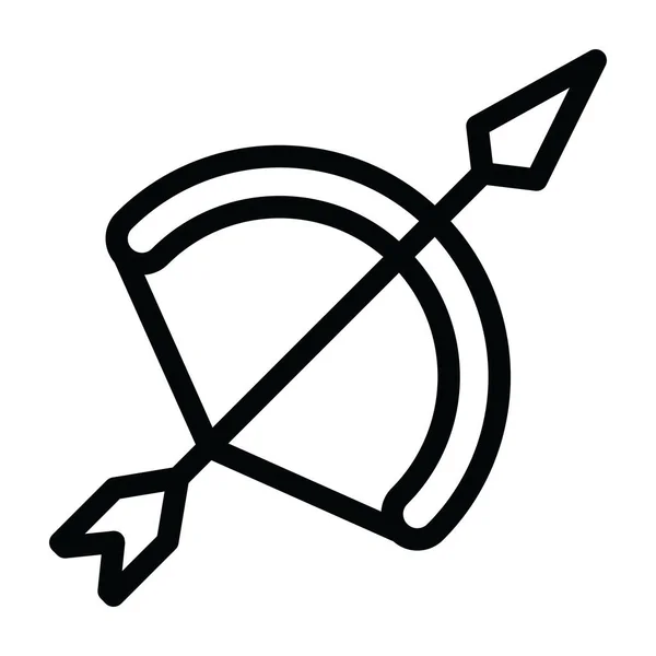 Icône Arc Flèche Dans Style Glyphe Vecteur Tir Arc — Image vectorielle