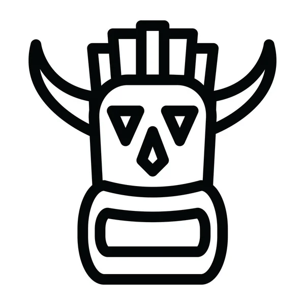 Ein Gefülltes Design Von Bwa Masken Ikone Afrikanischer Stammesmaskenvektor — Stockvektor