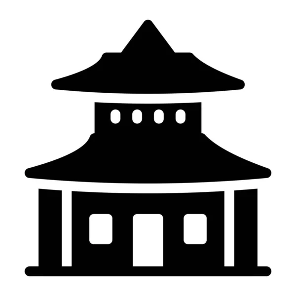 Estilo Vetorial Pagoda Construção Religião Ícone Editável —  Vetores de Stock