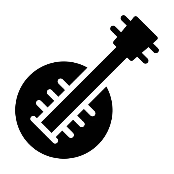 Guitar Icon Design Solid Vector — Stock Vector