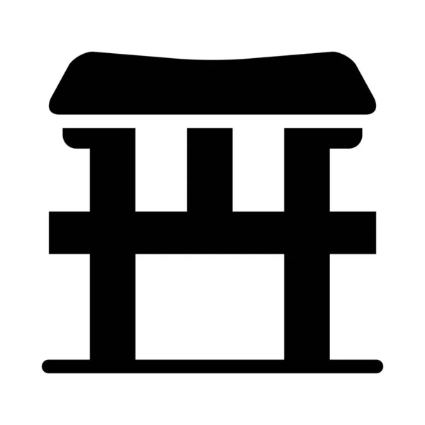 Japanese Torii Gate Icon Editable Vector Shinto — Stock Vector