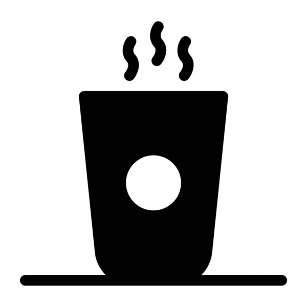 Sizzling Coffee Vector Editable Icon Solid Style — Stock Vector