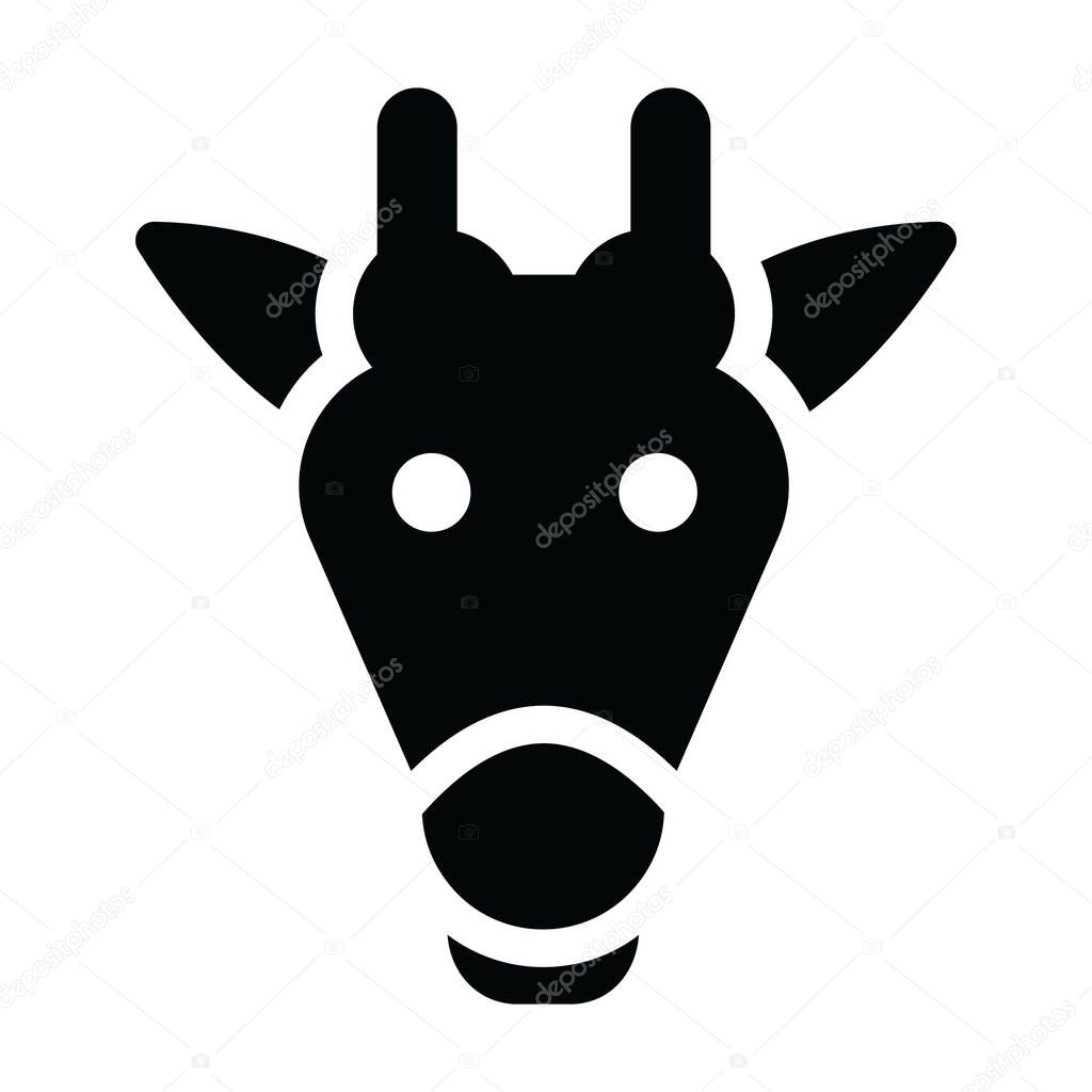 Springbok face animal icon, solid editable vector 