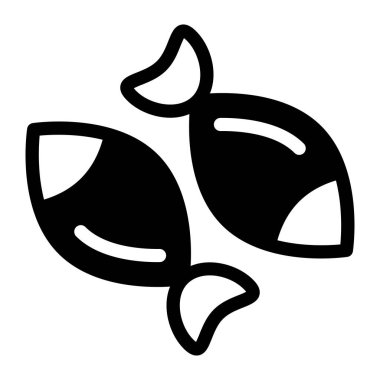 Izgara balık ikonu, deniz ürünleri. 