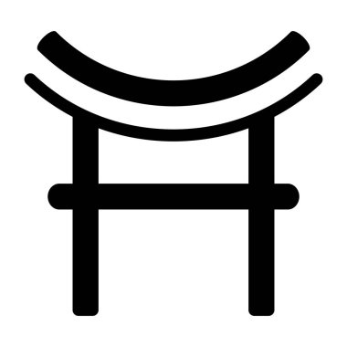 Japon kapı simgesi, shinto 'nun düzenlenebilir vektörü 