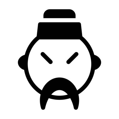 Düzenlenebilir kabartma biçiminde Japon erkek vektörünün tasarımı 