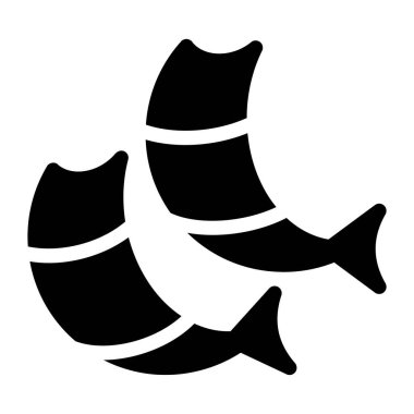 Sağlıklı deniz ürünleri vektörü, katı şekilli karidesler  