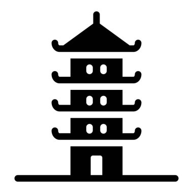 Japon cenneti pagoda simgesi modern dolgu tarzında 