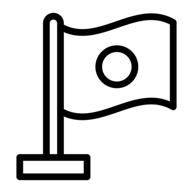 Japonya bayrak vektör biçimi, düzenlenebilir simge 