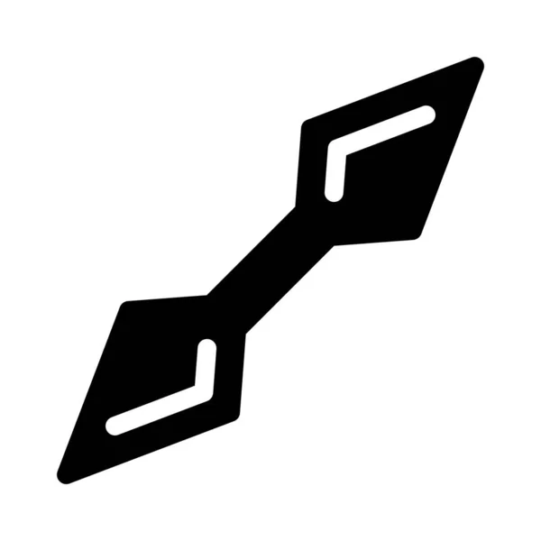 Couteau Japonais Kunai Vecteur Icône Glyphe Modifiable — Image vectorielle