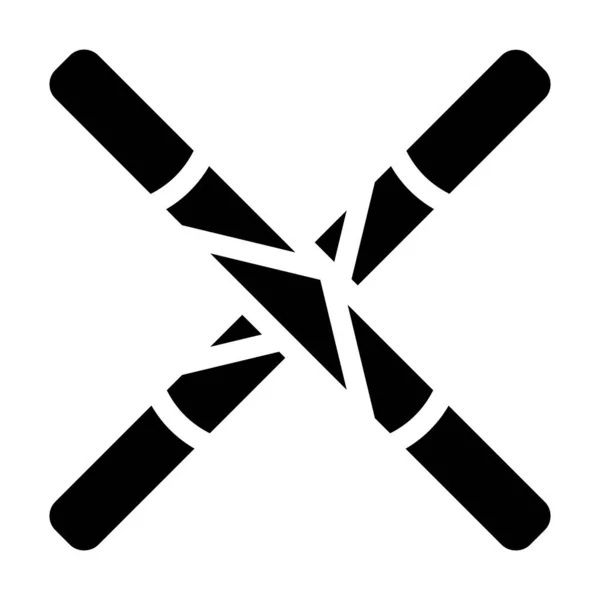 Ninja Sticks Vector Trendy Icon War Tool — Stock Vector
