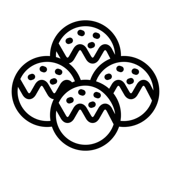 Biscuits Sucrés Icône Conception Glyphe — Image vectorielle