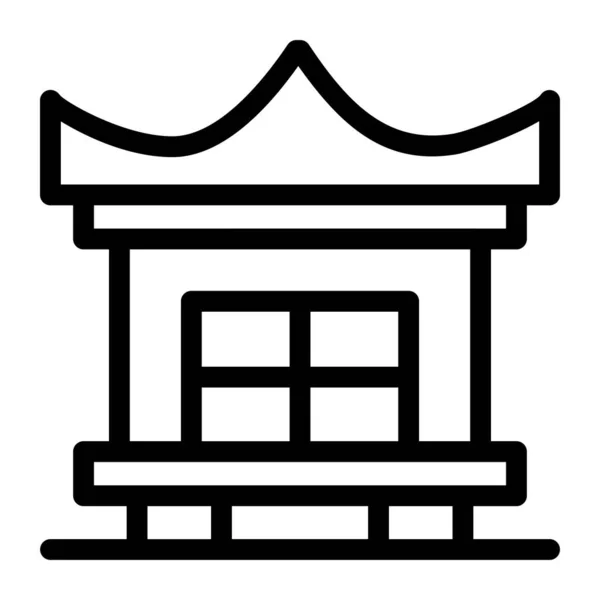 Vallás Pagoda Vektor Stílus Épület Szerkeszthető Ikon — Stock Vector