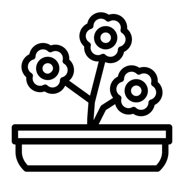 Ícone Flores Peônia Pocilga Preenchido Editável — Vetor de Stock
