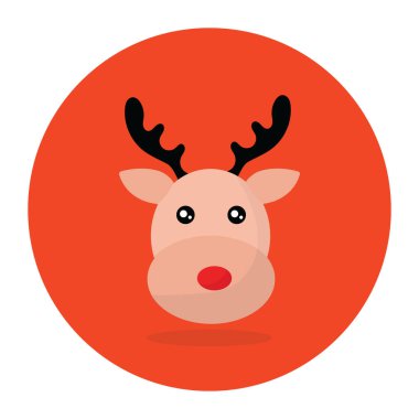 Ren geyiği boynuzları vektörü, Noel hayvanı konsepti 