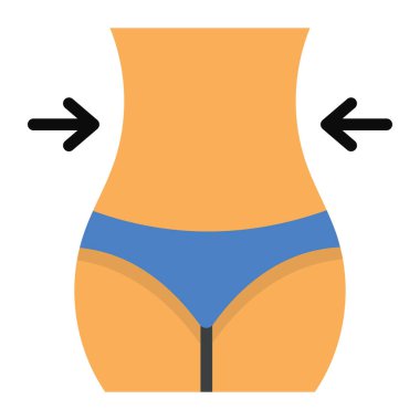 Düz dizaynlı ince bel simgesi 